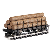 Flat Log Car with Logs - Painted, Unlettered