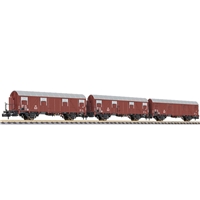 3-unit closed wagon type Glmhs 50 wooden cabin DB Ep.III