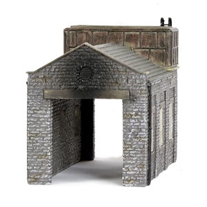 Stone Engine Shed with Tank