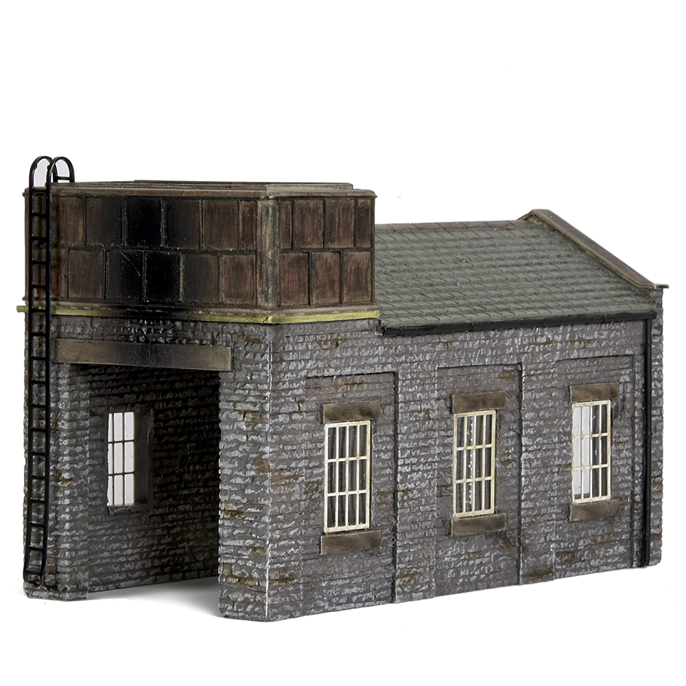 42-0002 Scenecraft N Scale Stone Engine Shed with Tank 
