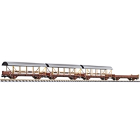 4-unit set, car transporter BLS, 1 without and 3 with roof, brown