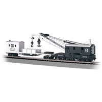 250-Ton Steam Crane & Boom Tender - Santa Fe (Black & Silver)