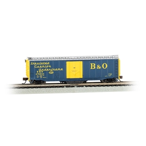 B&O Bachmann Trains - N Scale 50 Plug Door Track Cleaning Box Car Blue & Yellow