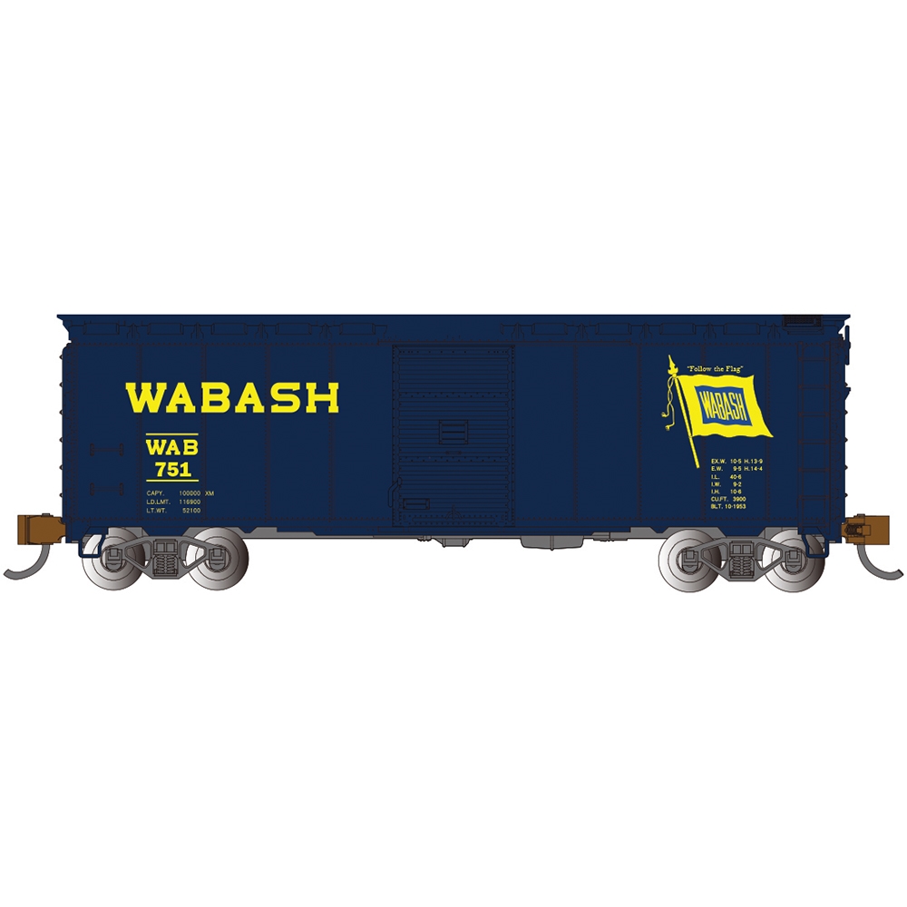 Bachmann Europe plc AAR 40' Steel Box Car Wabash (Blue),AAR 40
