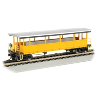 Open-Sided Excursion Car with Seats - Unlettered Yellow & Silver