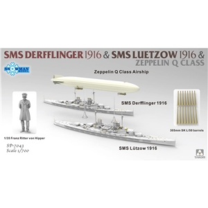 SMS Derfflinger & Lützow 1916 & Zeppelin Q Airship (Waterline LE)