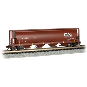 Canadian 4-Bay Cylindrical Grain Hopper - CN #377375 - Oxide Red