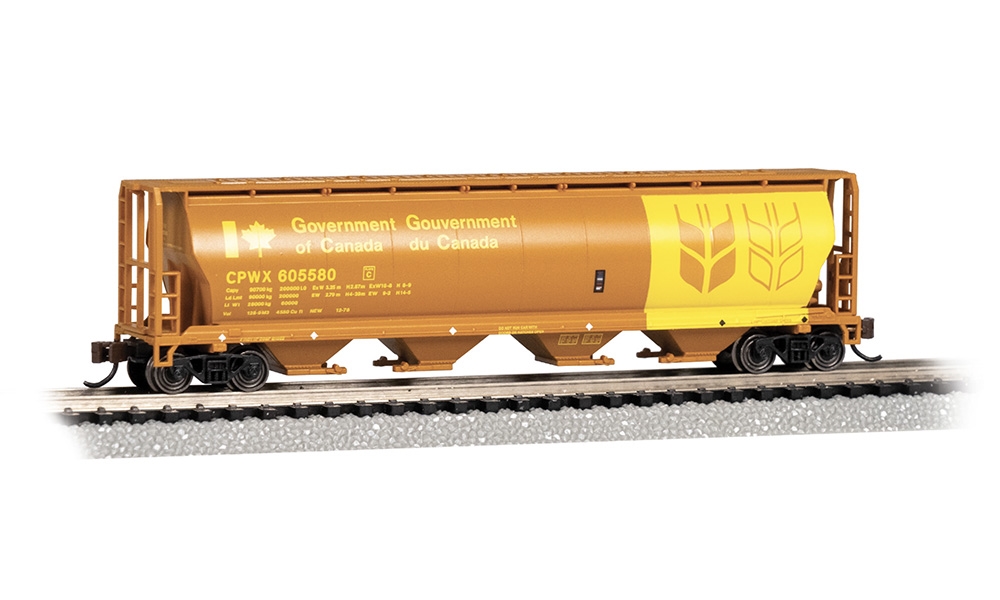 Canadian 4-Bay Cylindrical Grain Hopper - Gov'T. Of Canada - Orange