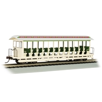 Open-Sided Excursion Car Amusement Park - Cream & Olive Green