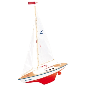 Sturmvogel Wooden Sailing Boat with Adjustable Mainsail