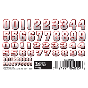 Beveled Numbers Dry Transfer