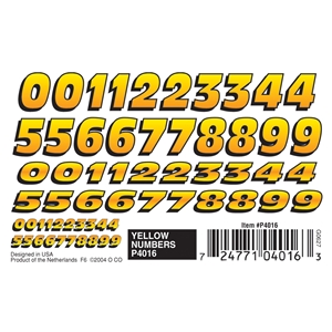 Yellow Numbers Dry Transfer