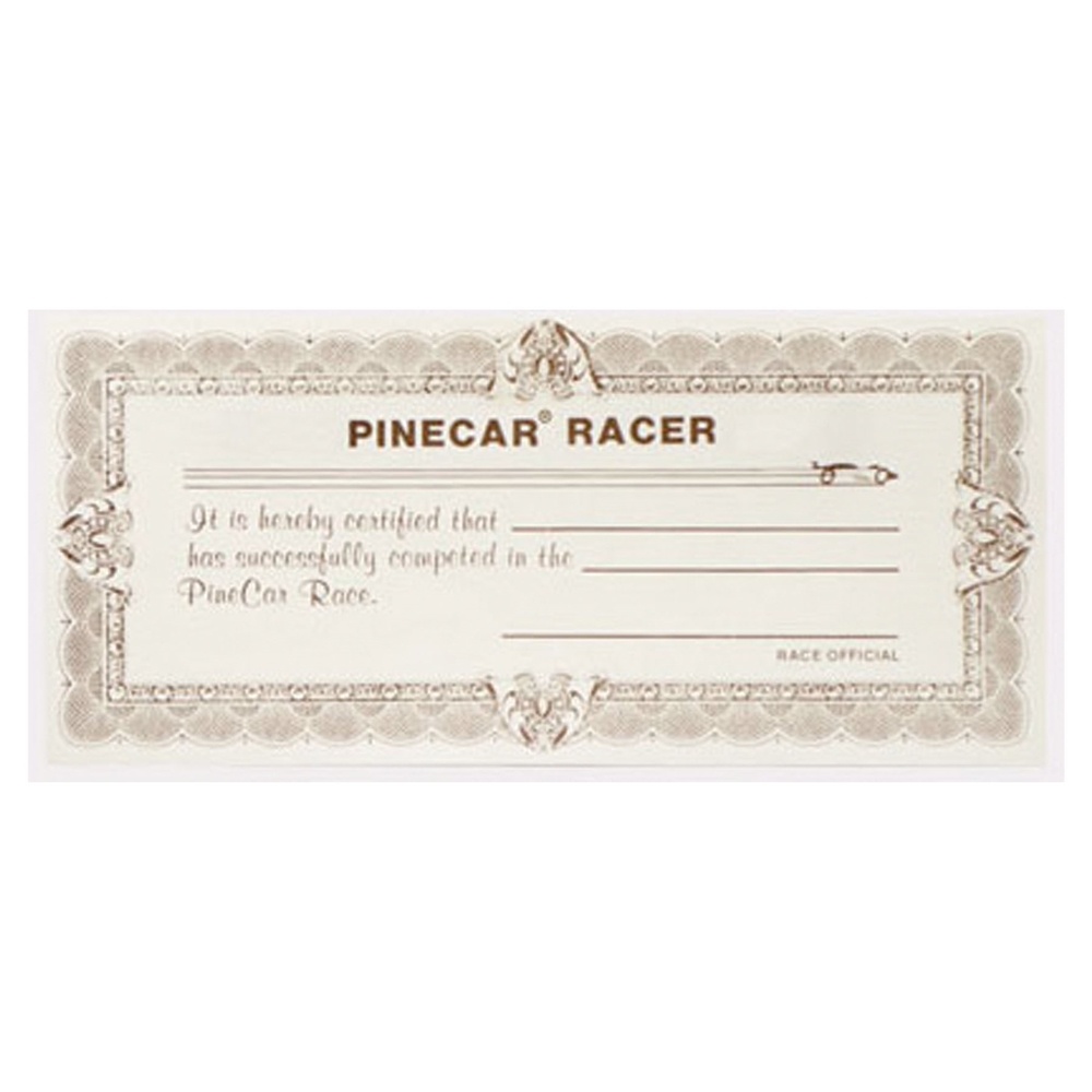 PineCar Participant Certificates (x25/Pk)