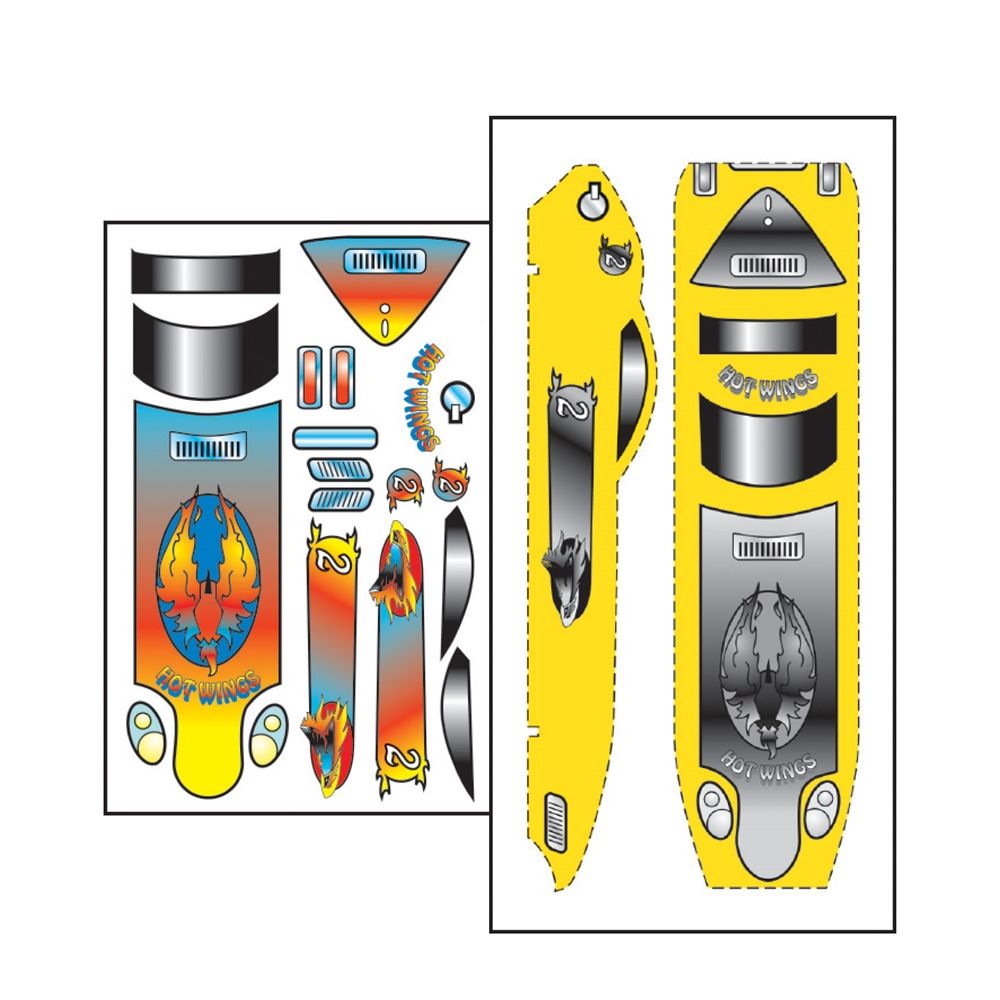 Hot Wings Template & Stick-On Decals