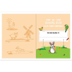 Step-By-Step Drawing Book-Cute Farm Animal