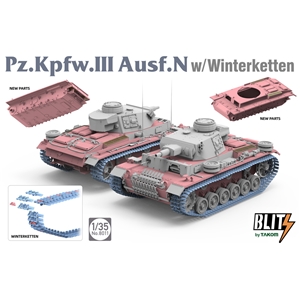 German Army Panzer III Ausf N WWII Medium Tank w/ Winterketten (Blitz)