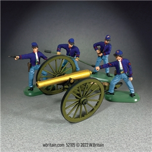 12 pound Napoleon Cannon with 4 Union Artillery Crew