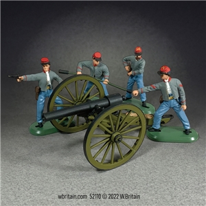 10 Pound Parrott Cannon with 4 Confederate Artillery Crew