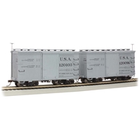 18' Box Cars with Murphy Roof - USA #120096 & #120103 - Grey (2/Box)