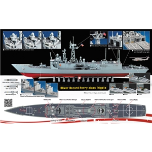 US Navy USS Oliver Hazard Perry Class U.S. Frigate Ship (Full Hull)