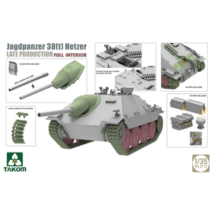 German Army WWII Jagdpanzer 38(t) Hetzer Late Light Tank w/Interior
