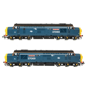 Class 37/0 Split Headcode 37069 'Thornaby TMD' BR Blue (White Stripe)