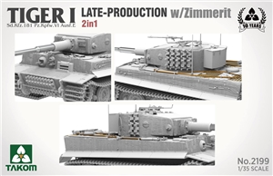 German WWII Tiger I Late/Late Command w/ Zimmerit 2 in 1
