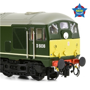 32-415 Class 24/0 D5036 Disc Headcode BR Green (Small Yellow Panels) Cab Angle