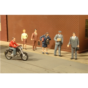 City People With Motorcycle (7/Pack)