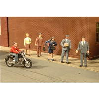 City People With Motorcycle (7/Pack)
