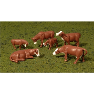 Cows - Brown & White (6/Pack)