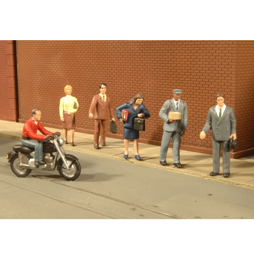 City People with Motorcycle (7/Pack)