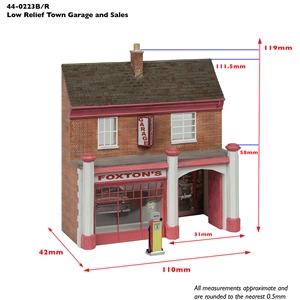 Low Relief Town Garage and Sales Red