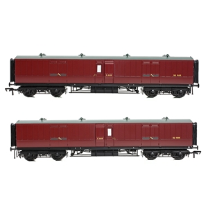 LNWR 50ft Arc Roof Full Brake LMS Crimson Lake