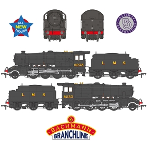 35-226 LMS 8F with Riveted Tender 8233 LMS Black