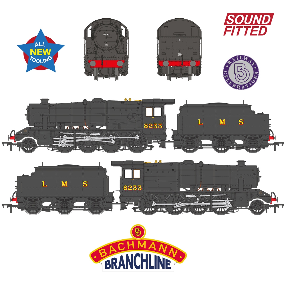 LMS 8F with Riveted Tender 8233 LMS Black