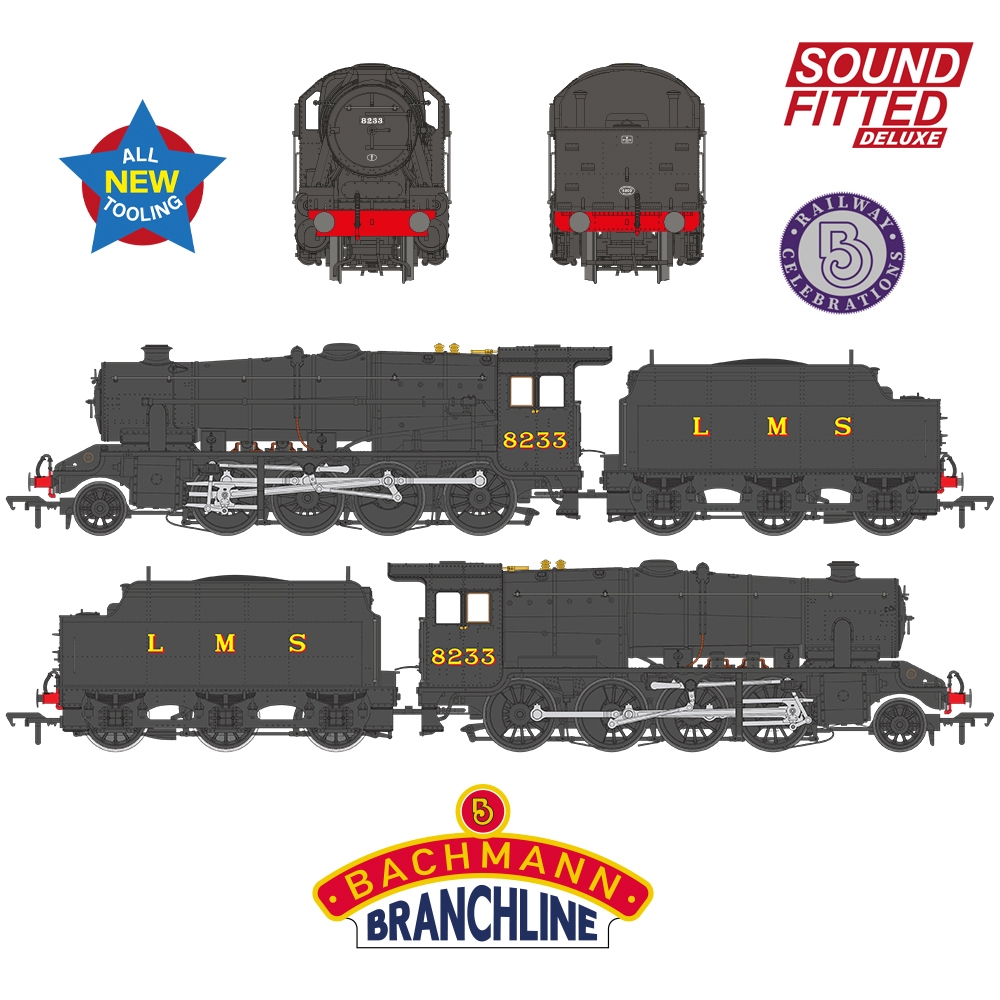 LMS 8F with Riveted Tender 8233 LMS Black