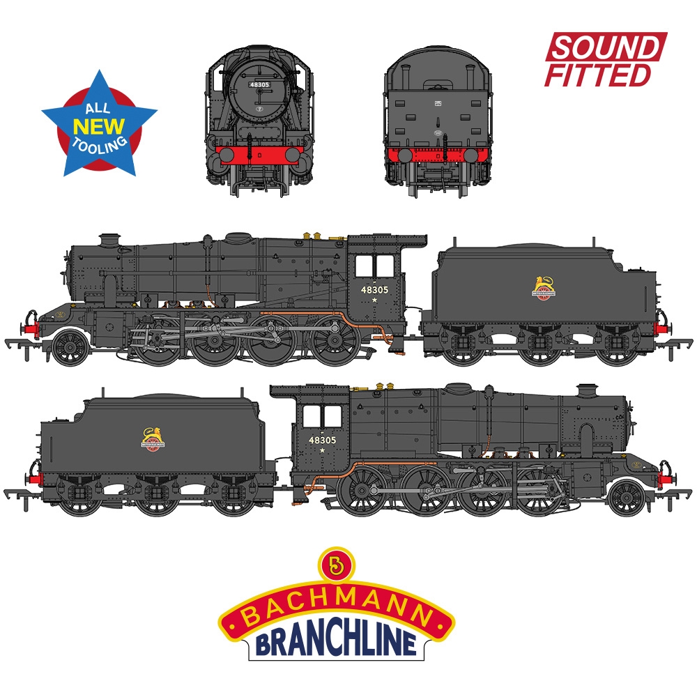 LMS 8F with Welded Tender 48305 BR Black (Early Emblem)