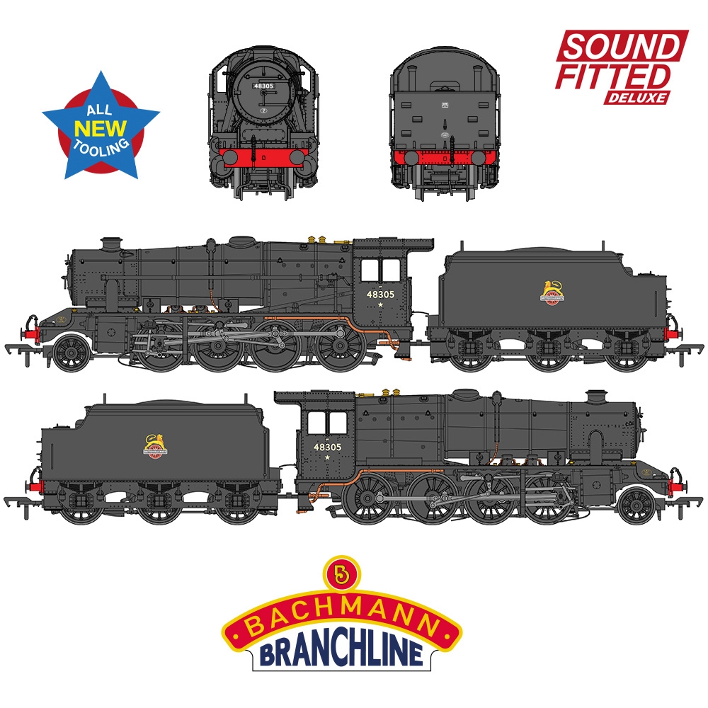 LMS 8F with Welded Tender 48305 BR Black (Early Emblem)