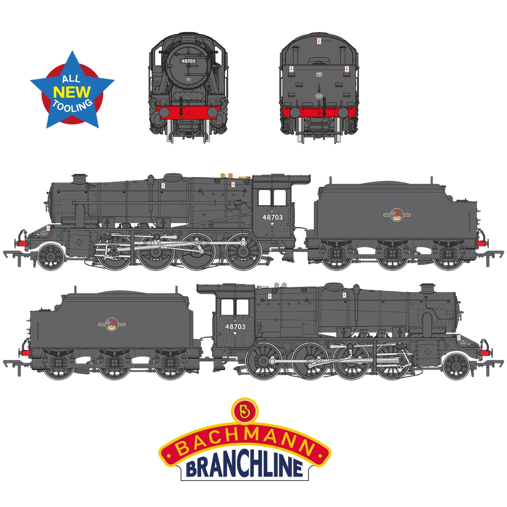 LMS 8F with Welded Tender 48703 BR Black (Late Crest)
