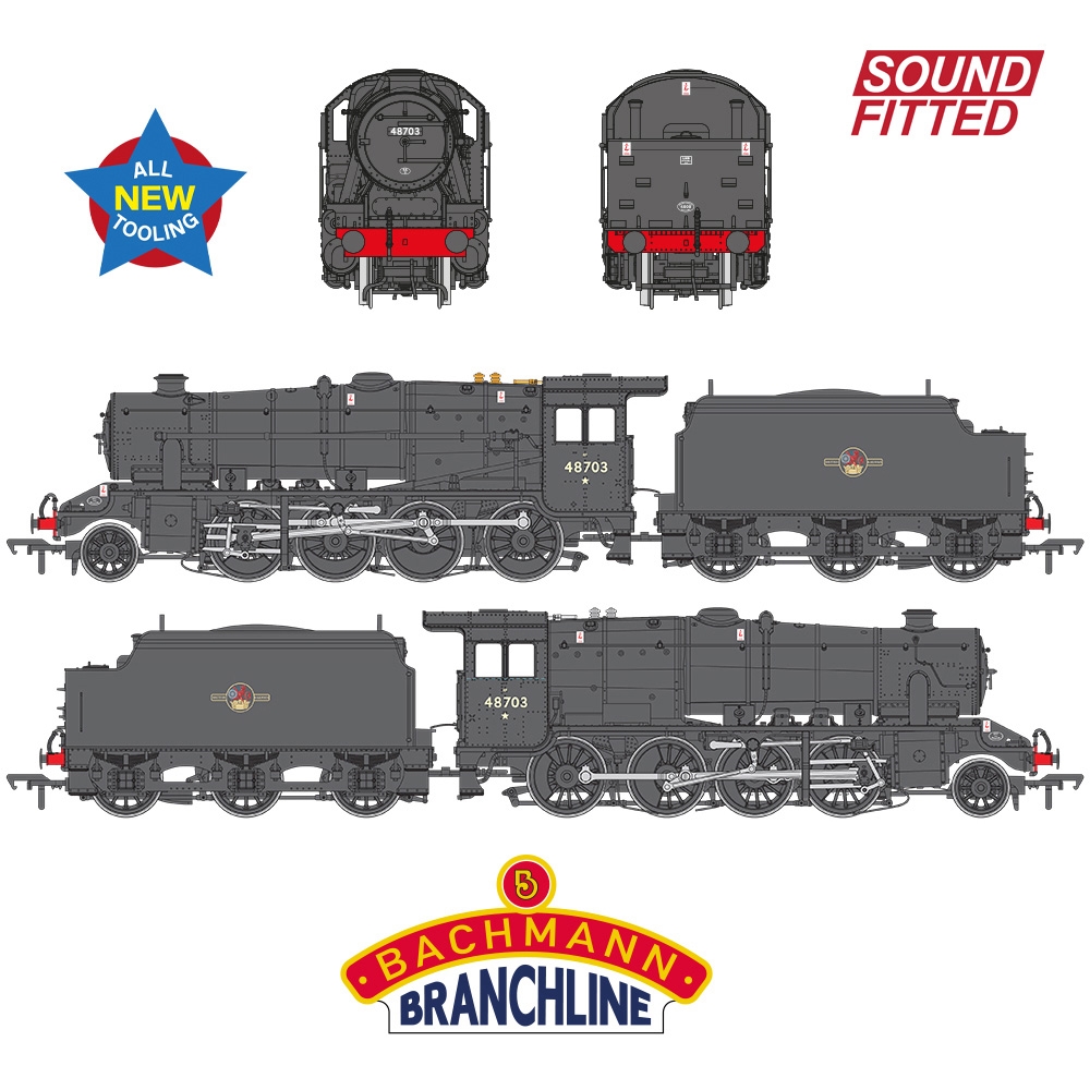 LMS 8F with Welded Tender 48703 BR Black (Late Crest)