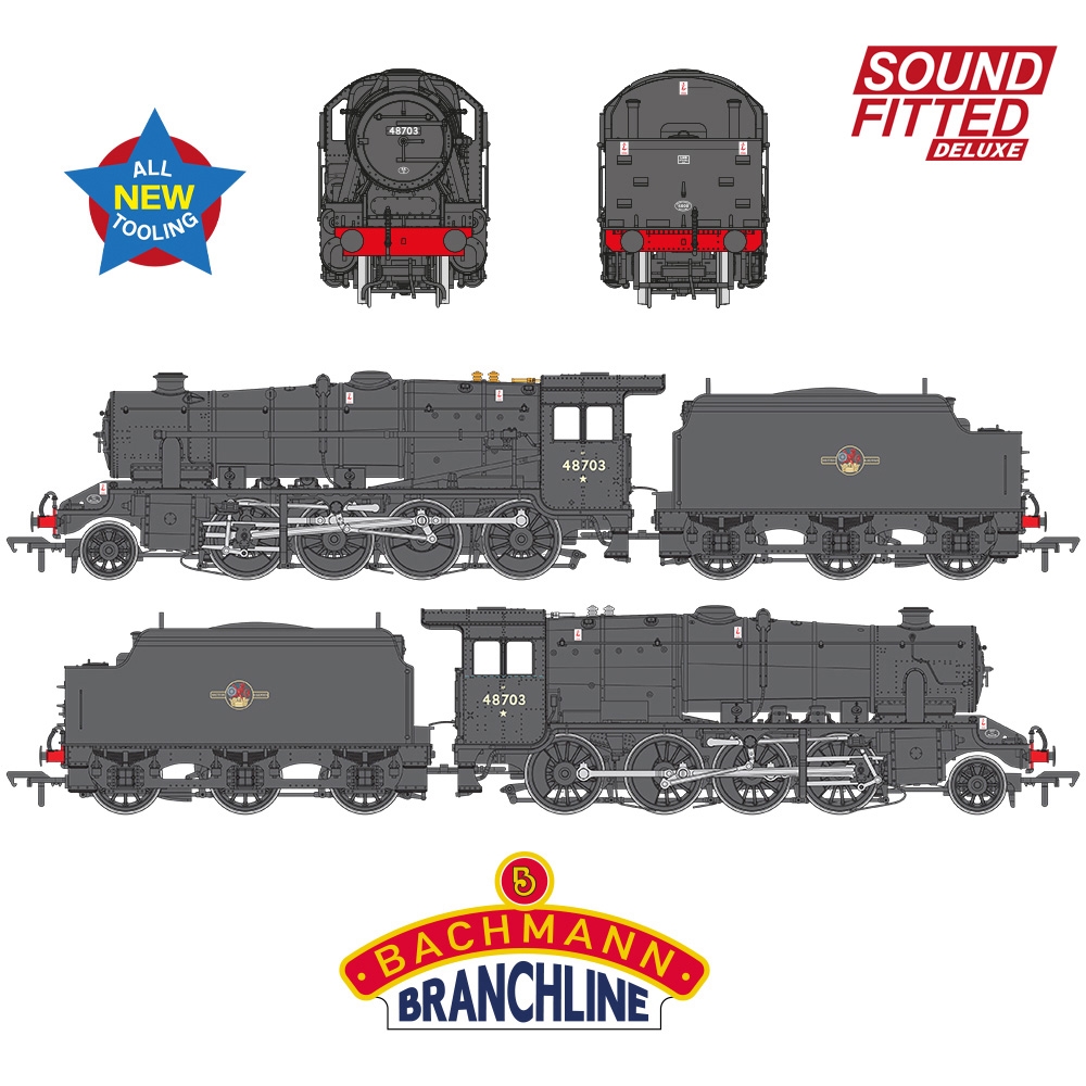 LMS 8F with Welded Tender 48703 BR Black (Late Crest)