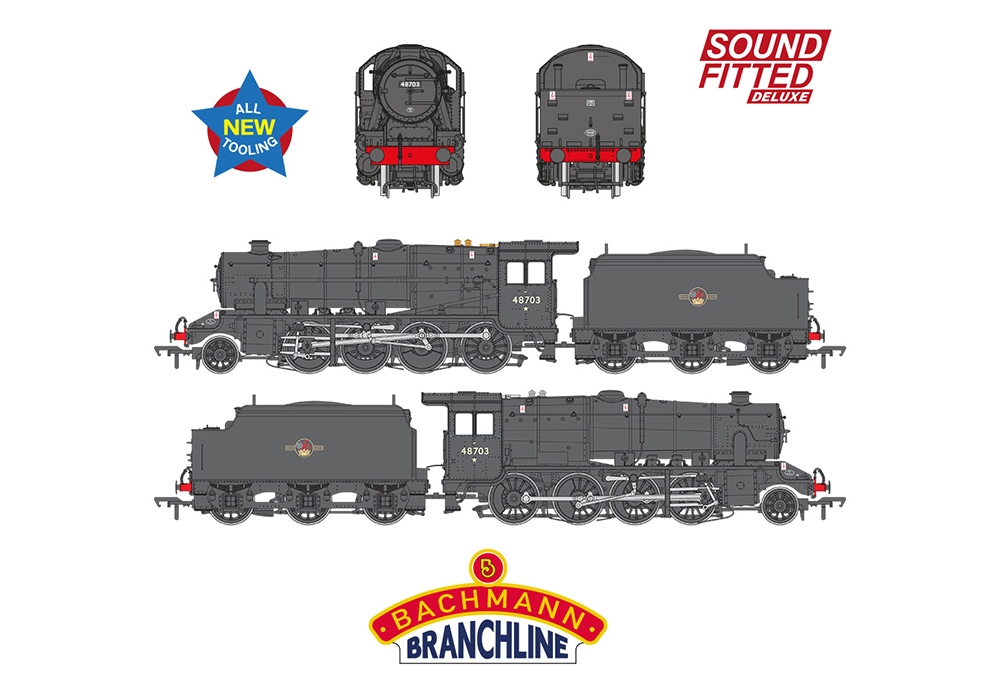 Bachmann Europe plc - LMS 8F with Welded Tender 48703 BR Black (Late Crest)
