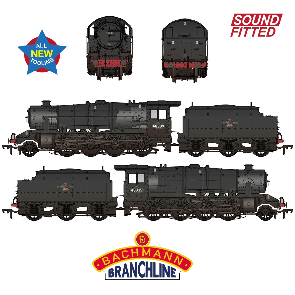 LMS 8F with Riveted Tender 48339 BR Black (Late Crest) [W]