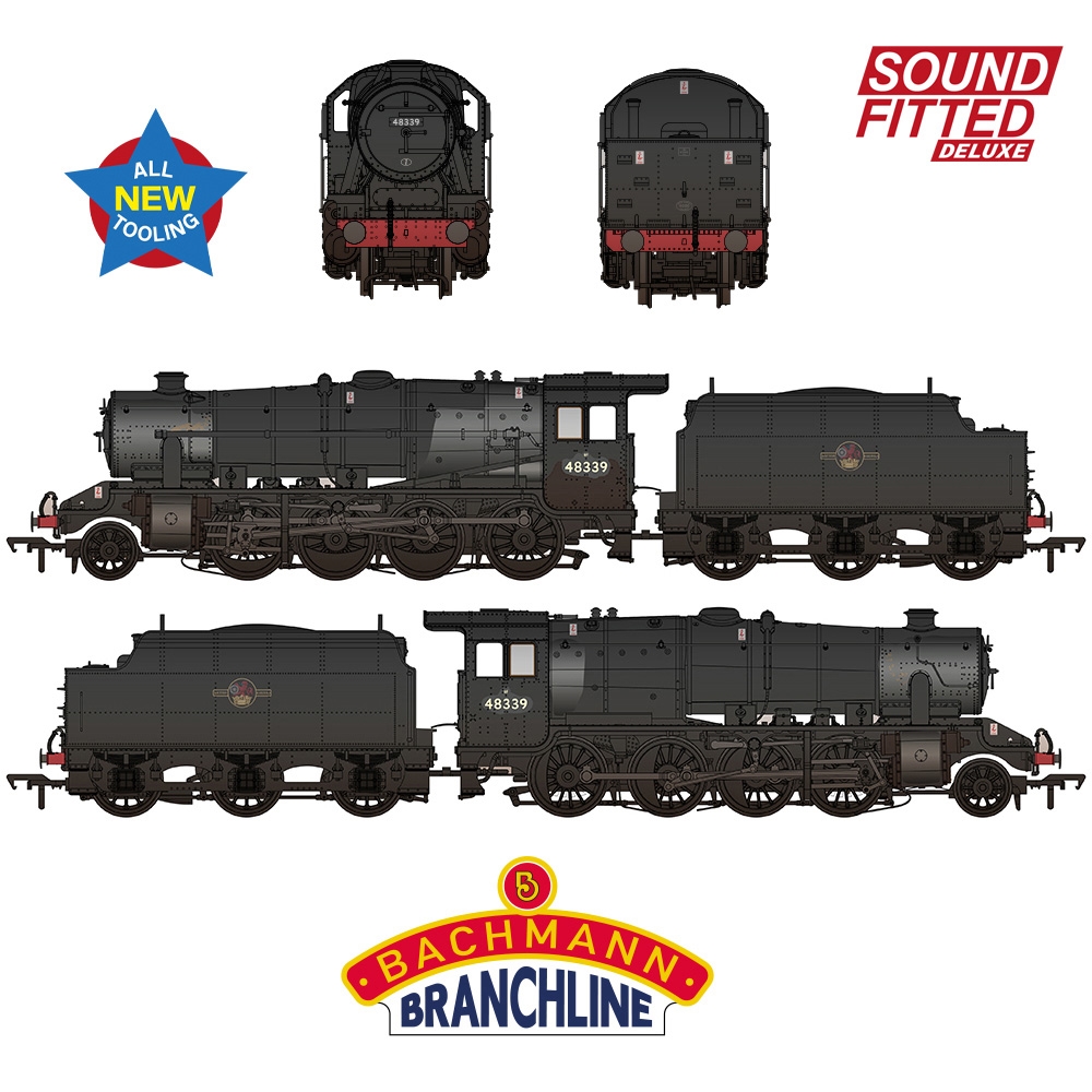 LMS 8F with Riveted Tender 48339 BR Black (Late Crest) [W]