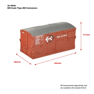 36-004A Type BD Containers BR Bauxite (x1) & BR Crimson (x2) DIMS