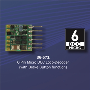 6 Pin Micro DCC Loco-Decoder (with Brake Button function)