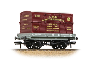1 Plank Wagon LMS Grey 'Furniture Removal Service' Crimson Cont.