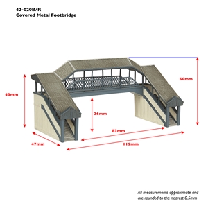 Covered Metal Footbridge Red & Cream