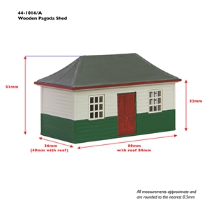 Wooden Pagoda Shed White & Green